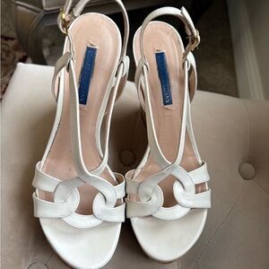 Stuart Weitzman White Leather Sandals